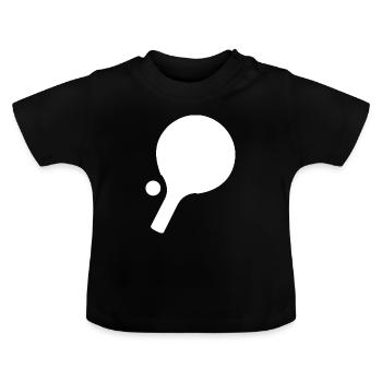 Table tennis table tennis bat Table tennis ball - Baby Organic T-Shirt with Round Neck - black - Front