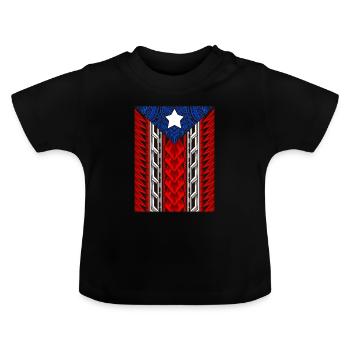 Porto Rican Tribal Flag - Modern Boricua - T-shirt bio col rond Bébé - noir - Devant