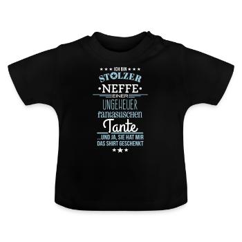 Ungeheuer fantastische Tante - Neffe / Shirt - Baby Bio-T-Shirt mit Rundhals - Schwarz - Vorne