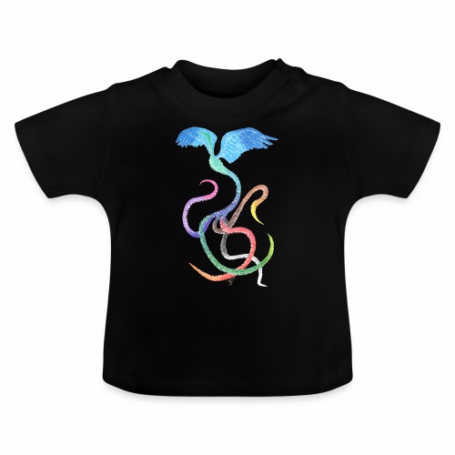 Gracious - Vogel-Regenbogen Himmel Tinte - Baby Bio-T-Shirt mit Rundhals