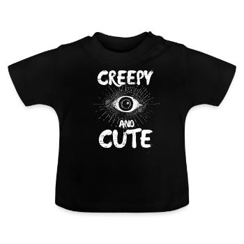 Creepy and Sweet - Baby Organic T-Shirt with Round Neck - black - Front