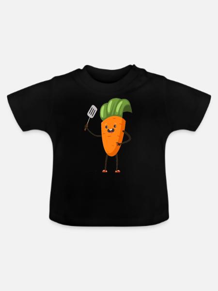 carotte - T-shirt bio col rond Bébé - noir