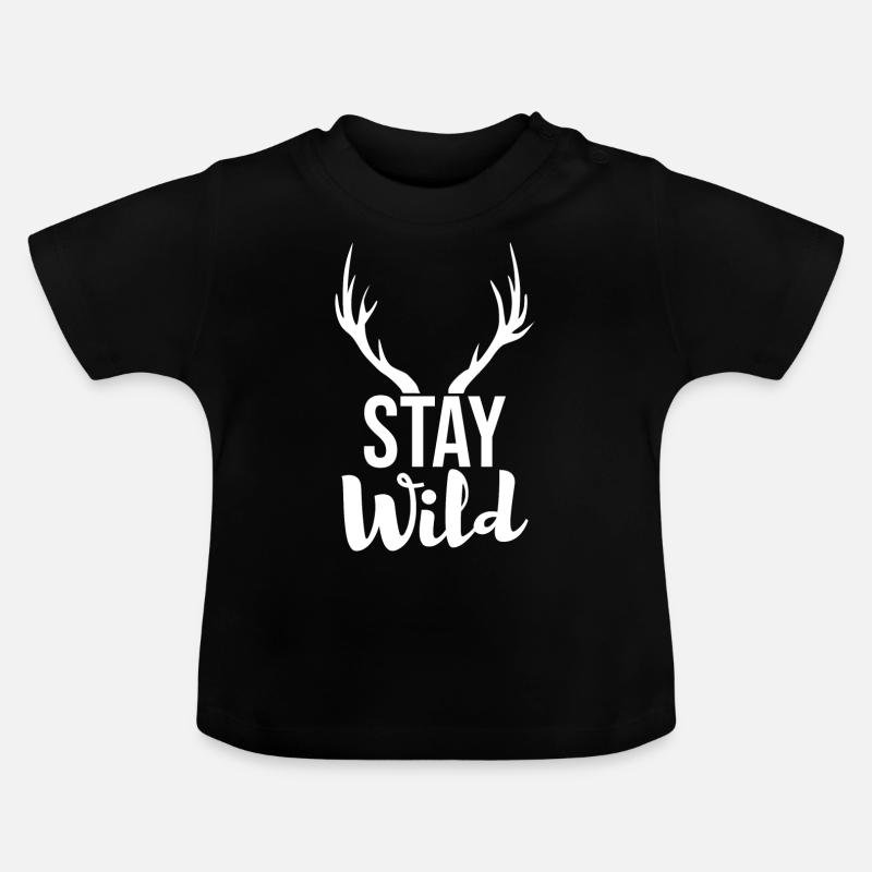 Restez sauvage - T-shirt bio col rond Bébé - noir