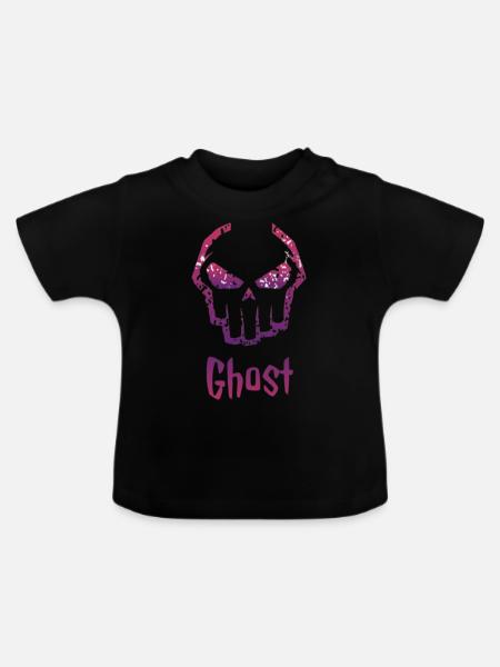 Ghost funny desgin tishirt - Baby Bio-T-Shirt mit Rundhals - Schwarz