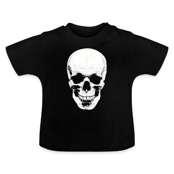 Crâne premium - T-shirt bio col rond Bébé - noir - Devant
