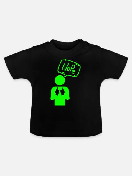 Nope - Baby Bio-T-Shirt mit Rundhals - Schwarz