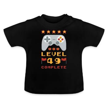 49th Birthday Level 49 Complete - Baby Organic T-Shirt with Round Neck - black - Front