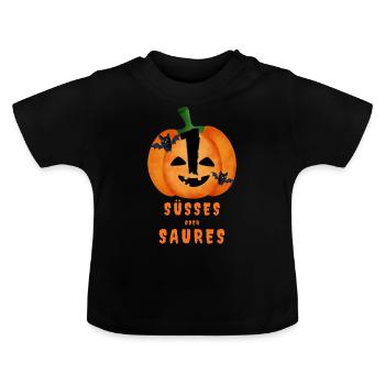 Halloween Geburtstagsshirt 1 Jahr - Baby Bio-T-Shirt mit Rundhals - Schwarz - Vorne