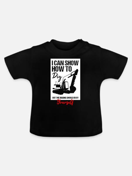 Bagger Design für Baggerfahrer - Baby Bio-T-Shirt mit Rundhals - Schwarz