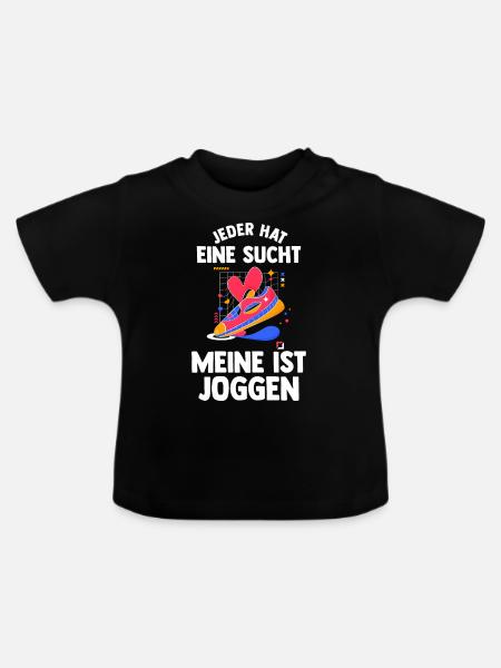 Läufer Joggen Laufen - Baby Bio-T-Shirt mit Rundhals - Schwarz