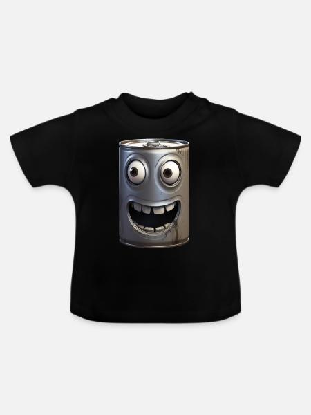 Blechdose - Baby Bio-T-Shirt mit Rundhals - Schwarz