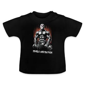 Muscle et chaos des années 80 Slasher Musculation - T-shirt bio col rond Bébé - noir - Devant