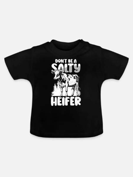 Rind Muh Tierliebe - Baby Bio-T-Shirt mit Rundhals - Schwarz