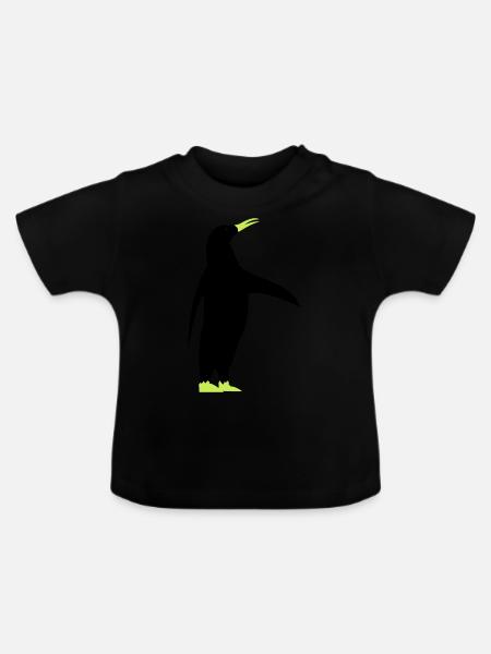 pinguin - Baby Bio-T-Shirt mit Rundhals - Schwarz