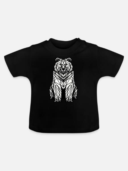 Bär Polygon - Baby Bio-T-Shirt mit Rundhals - Schwarz