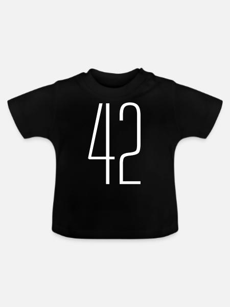 42 - Baby Bio-T-Shirt mit Rundhals - Schwarz