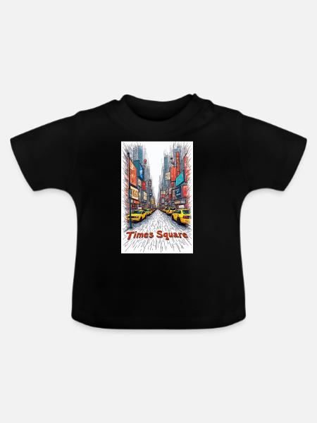 Times Square - Baby Bio-T-Shirt mit Rundhals - Schwarz