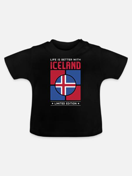 Island - Baby Bio-T-Shirt mit Rundhals - Schwarz
