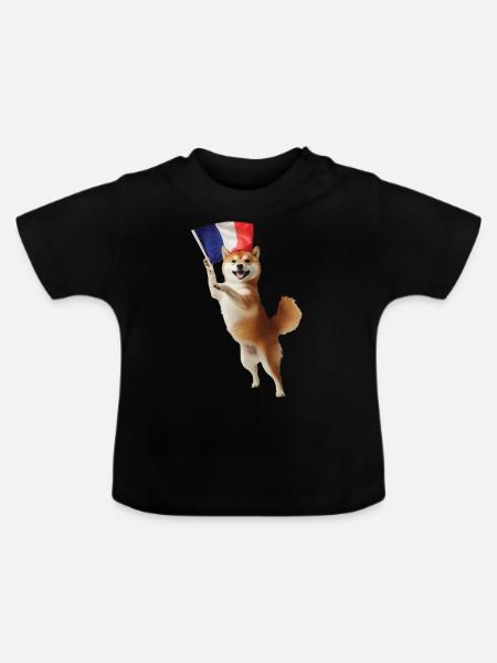 Shiba Inu - Baby Bio-T-Shirt mit Rundhals - Schwarz
