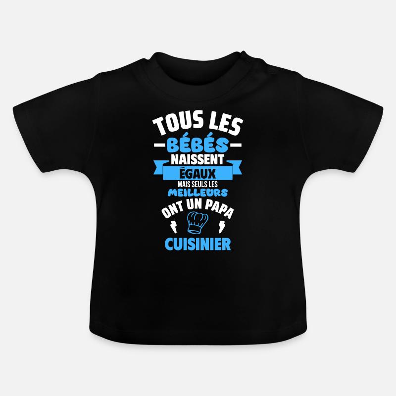 Bébé papa cuisinier,Gourmet,humour,naissance - T-shirt bio col rond Bébé - noir