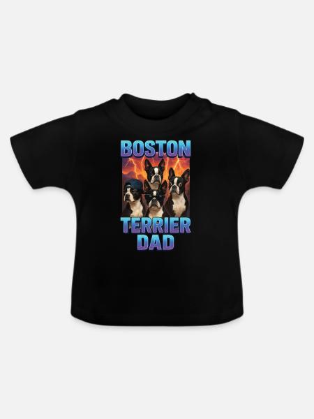 Boston Terrier - Baby Bio-T-Shirt mit Rundhals - Schwarz