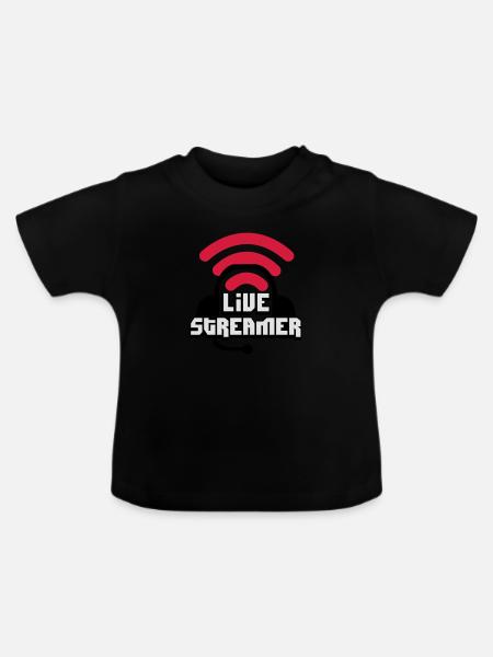 Live Streamer - Baby Bio-T-Shirt mit Rundhals - Schwarz