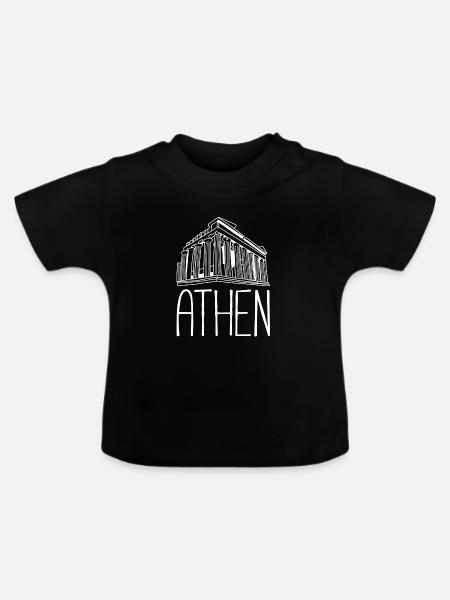 Athen - Baby Bio-T-Shirt mit Rundhals - Schwarz