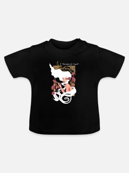 Power Of Mind Jugendstil - Baby Bio-T-Shirt mit Rundhals - Schwarz
