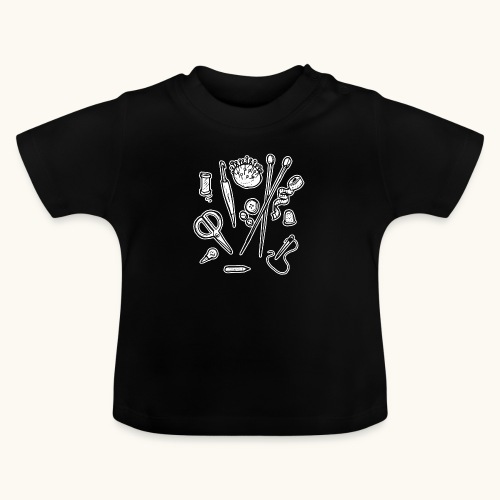 Handarbeiten lustiges Hobby Werkzeuge Geschenk - Ekologiczna koszulka niemowlęca z okrągłym dekoltem