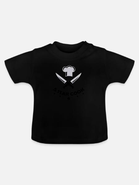 5 Star Cook - Baby Bio-T-Shirt mit Rundhals - Schwarz