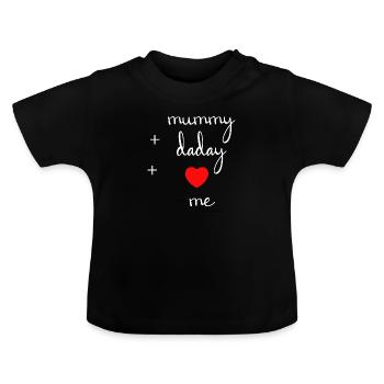 Schwangerschaft Babyparty Babyshower Boy Girl - Baby Bio-T-Shirt mit Rundhals - Schwarz - Vorne