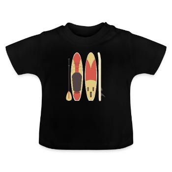 Standup-Paddling - Baby Bio-T-Shirt mit Rundhals - Schwarz - Vorne