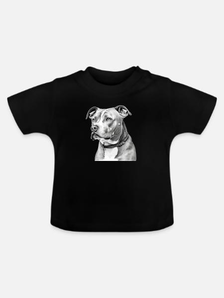 Zion der Pitbull - Baby Bio-T-Shirt mit Rundhals - Schwarz