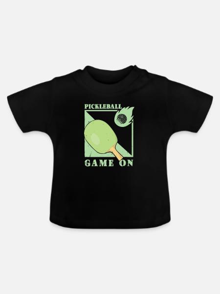 Pickleball Spieler - Baby Bio-T-Shirt mit Rundhals - Schwarz