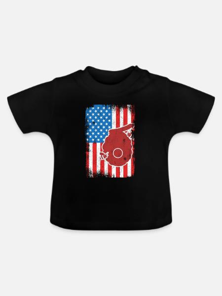 Patriotischer US Imker - Baby Bio-T-Shirt mit Rundhals - Schwarz