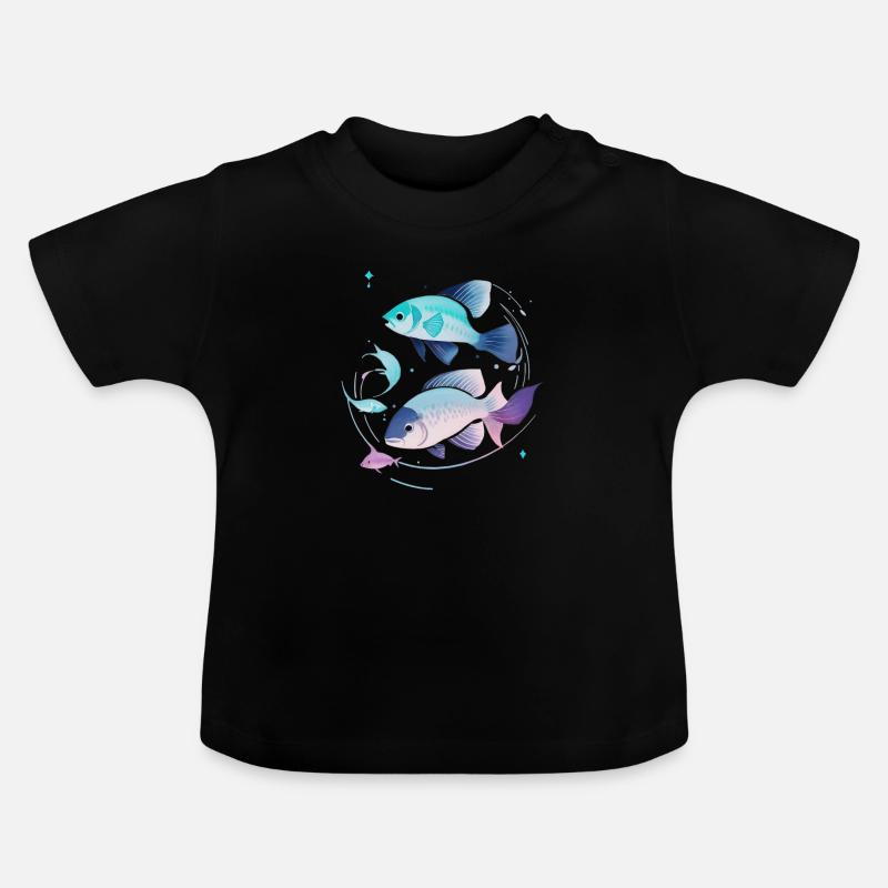 Poissons - T-shirt bio col rond Bébé - noir