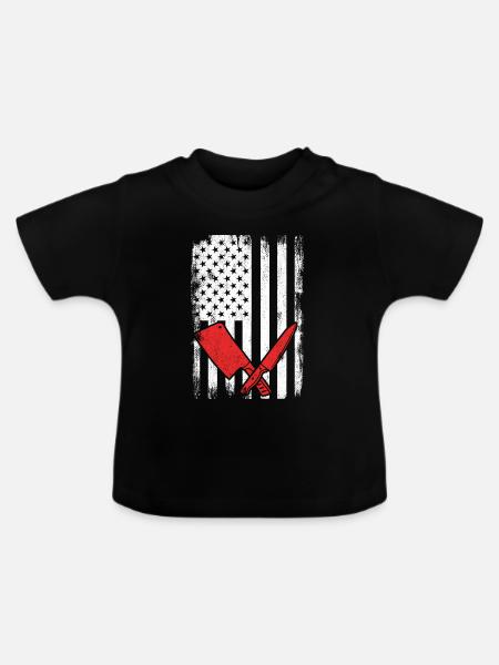 4. Juli USA Metzger - Baby Bio-T-Shirt mit Rundhals - Schwarz