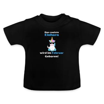 Einhorn - Baby Bio-T-Shirt mit Rundhals - Schwarz - Vorne