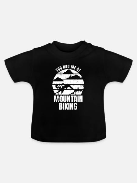 Mountainbikefahrer - Baby Bio-T-Shirt mit Rundhals - Schwarz