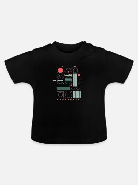 Design "Elementar" - Baby Bio-T-Shirt mit Rundhals - Schwarz