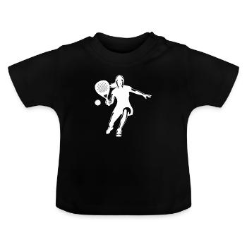 Padelspieler vorne weiß - Baby Bio-T-Shirt mit Rundhals - Schwarz - Vorne