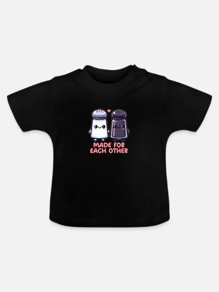 Salz und Pfeffer - Baby Bio-T-Shirt mit Rundhals - Schwarz