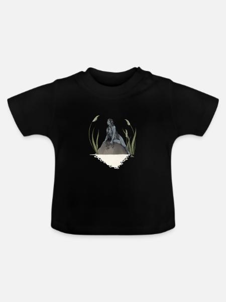 Nymphe in einem Teich - Baby Bio-T-Shirt mit Rundhals - Schwarz