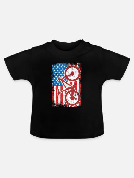 4. Juli USA MTB - Baby Bio-T-Shirt mit Rundhals - Schwarz
