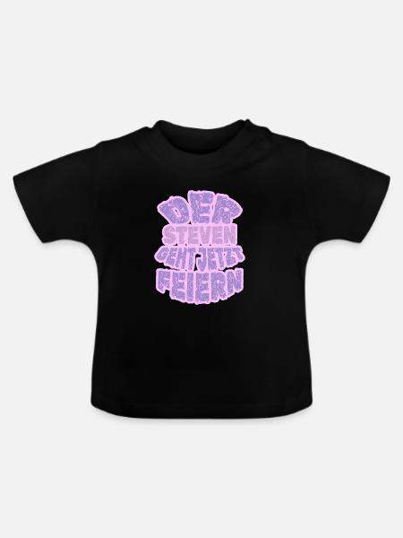 Geschenk für Steven - Baby Bio-T-Shirt mit Rundhals - Schwarz