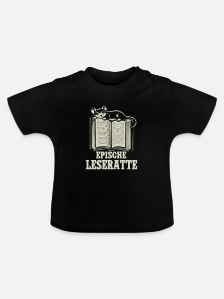 Epische Leseratte - Baby Bio-T-Shirt mit Rundhals - Schwarz
