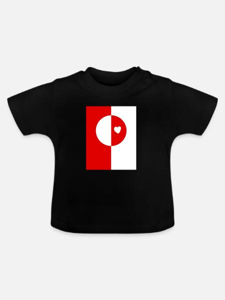 Grönlandflagge - Baby Bio-T-Shirt mit Rundhals - Schwarz