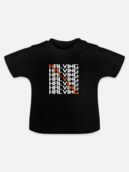 Halving Bitcoin - Baby Bio-T-Shirt mit Rundhals - Schwarz
