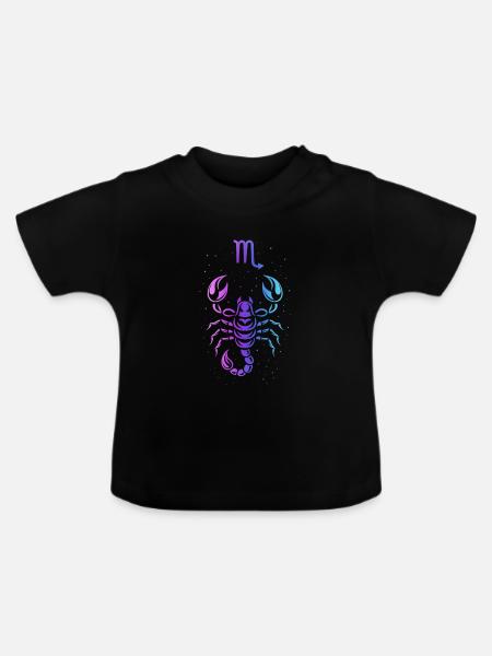 Gradient Skorpion-Tierkreis - Baby Bio-T-Shirt mit Rundhals - Schwarz