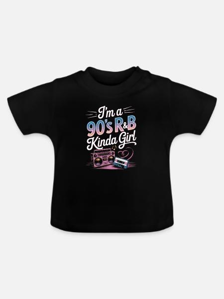 Ich bin ein 90er-Jahre-R&B-Mädchen-Retro-Mädchen - Baby Bio-T-Shirt mit Rundhals - Schwarz